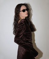 ベロアバックオープンワンピース