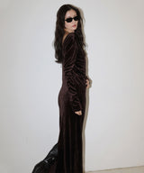 ベロアバックオープンワンピース