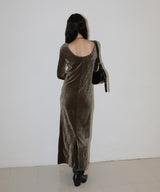 ベロアバックオープンワンピース