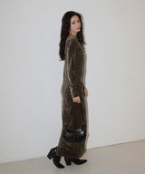 ベロアバックオープンワンピース