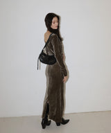 ベロアバックオープンワンピース