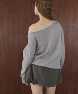 ワンショルルーズスウェット