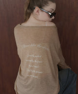 バックプリント2WAYワンショルシアーTシャツ