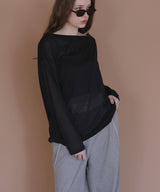 バックプリント2WAYワンショルシアーTシャツ