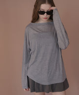 バックプリント2WAYワンショルシアーTシャツ