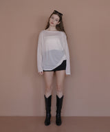 バックプリント2WAYワンショルシアーTシャツ