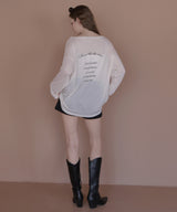 バックプリント2WAYワンショルシアーTシャツ