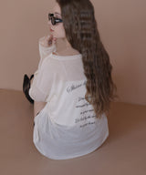 バックプリント2WAYワンショルシアーTシャツ