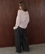 バックプリント2WAYワンショルシアーTシャツ