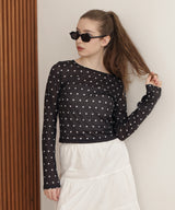 【一部予約商品】ドット柄ロングシアーTシャツ