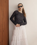 【一部予約商品】ドット柄ロングシアーTシャツ