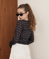 【一部予約商品】ドット柄ロングシアーTシャツ