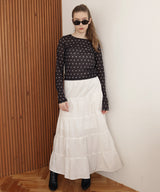 【一部予約商品】ドット柄ロングシアーTシャツ