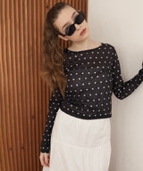 【一部予約商品】ドット柄ロングシアーTシャツ