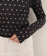 【一部予約商品】ドット柄ロングシアーTシャツ