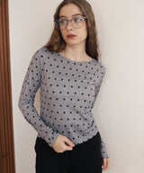 【一部予約商品】ドット柄ロングシアーTシャツ