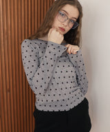 【一部予約商品】ドット柄ロングシアーTシャツ