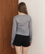 【一部予約商品】ドット柄ロングシアーTシャツ