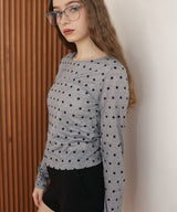 【一部予約商品】ドット柄ロングシアーTシャツ