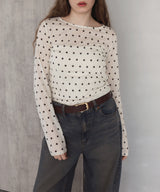 【一部予約商品】ドット柄ロングシアーTシャツ