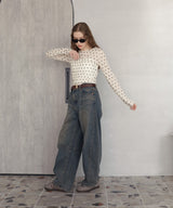 【一部予約商品】ドット柄ロングシアーTシャツ