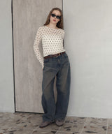 【一部予約商品】ドット柄ロングシアーTシャツ