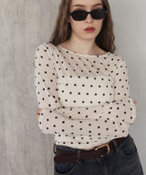 【一部予約商品】ドット柄ロングシアーTシャツ