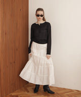 ヘンリーネックレイヤード配色シアーロンT