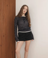 ヘンリーネックレイヤード配色シアーロンT