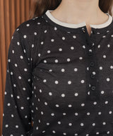 ヘンリーネックレイヤード配色シアーロンT