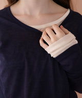 ショート丈シアークルーネックロンT