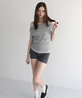 レース付ドレープTシャツ