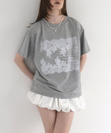 レースプリントロゴTシャツ