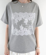 レースプリントロゴTシャツ