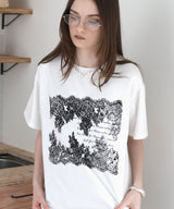 レースプリントロゴTシャツ