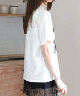 レースプリントロゴTシャツ