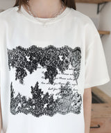 レースプリントロゴTシャツ