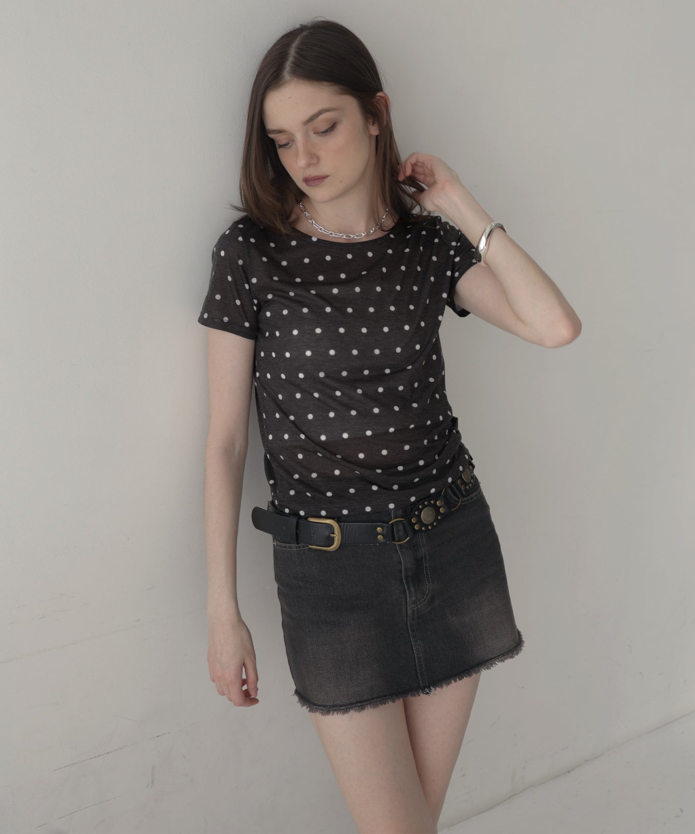一部予約商品】ドット柄半袖Tシャツ – Mili