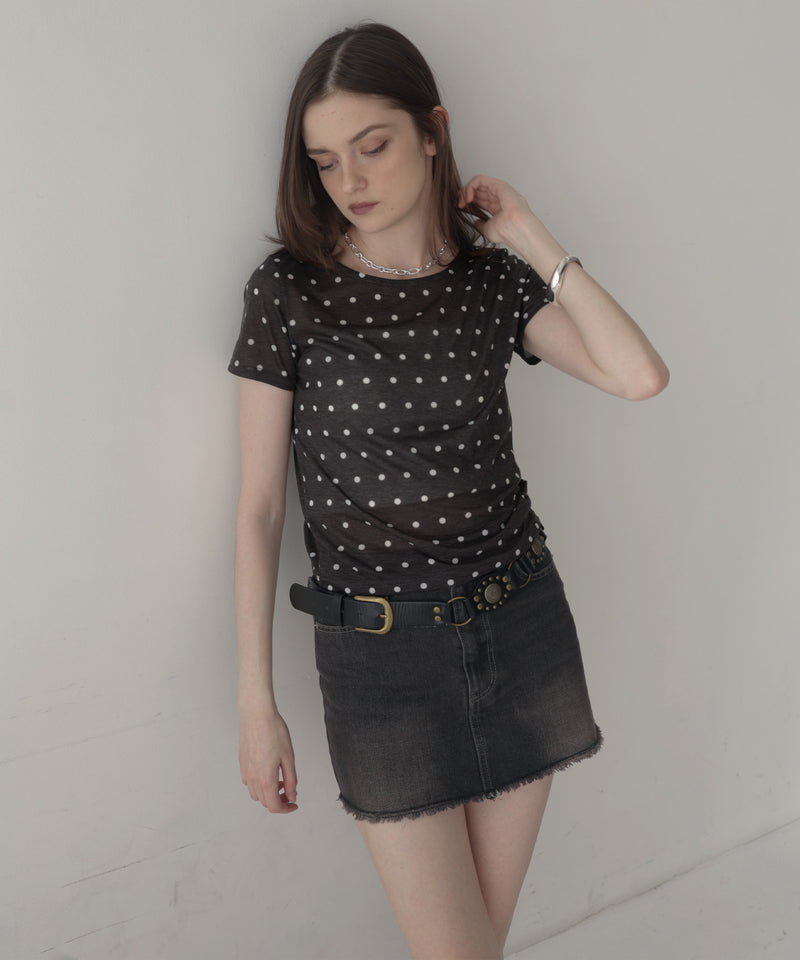 完売デザイン ドット柄 半袖Tシャツスリムフィット XL 一部予約商品】ドット柄半袖Tシャツ – Mili