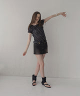 【一部予約商品】ドット柄半袖Tシャツ