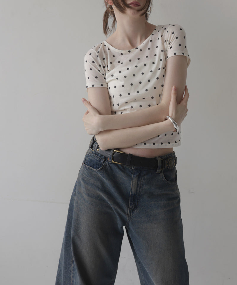 一部予約商品】ドット柄半袖Tシャツ – Mili
