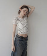 【一部予約商品】ドット柄半袖Tシャツ