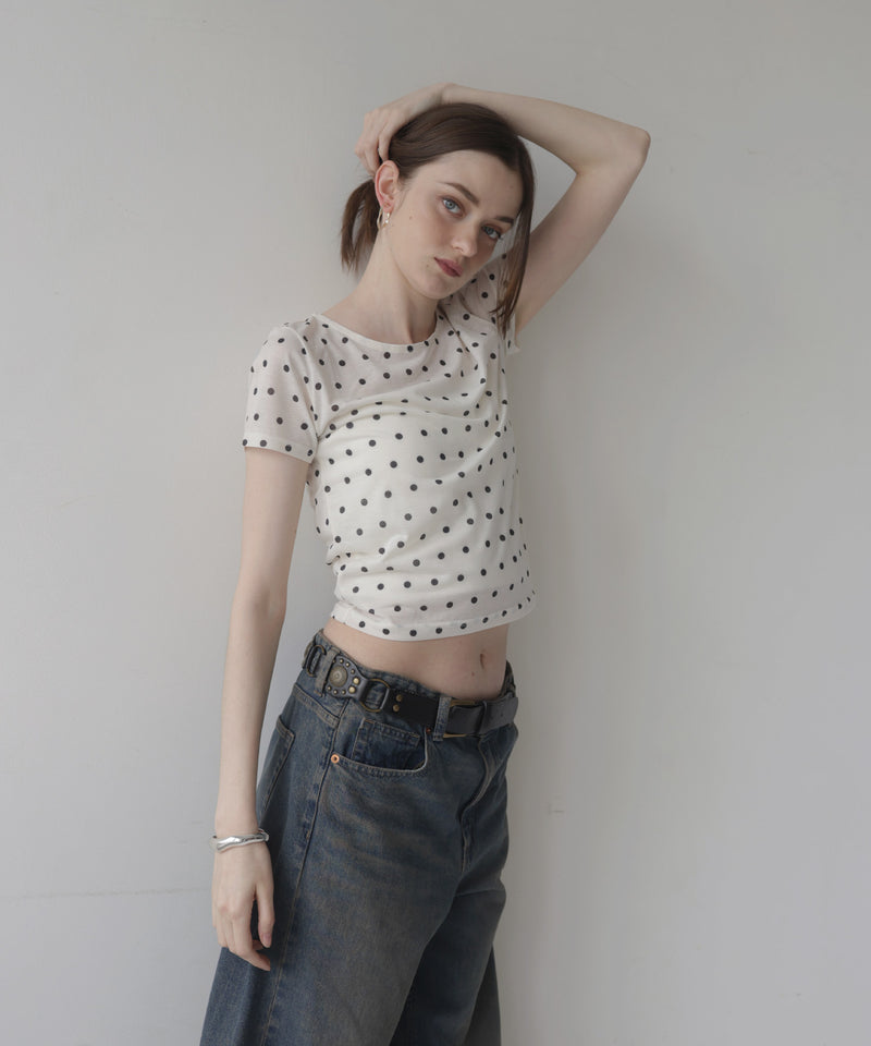 一部予約商品】ドット柄半袖Tシャツ – Mili