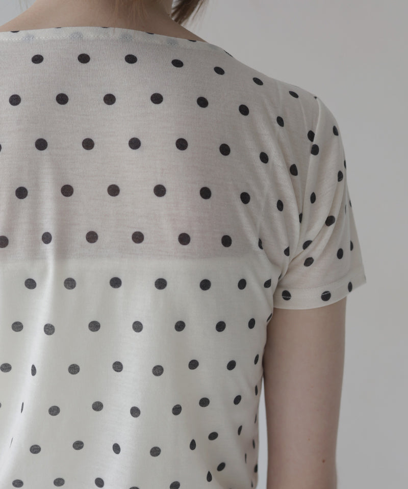 一部予約商品】ドット柄半袖Tシャツ – Mili