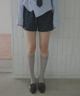 ワッフル花柄ショートパンツ
