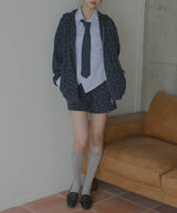 ワッフル花柄ショートパンツ