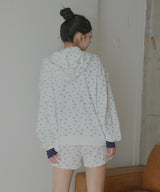 ワッフル花柄ショートパンツ