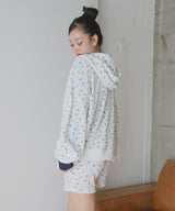 ワッフル花柄ショートパンツ