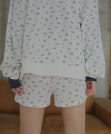 ワッフル花柄ショートパンツ