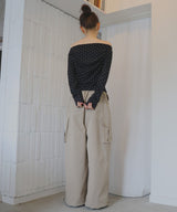 ドットドレープオフショルTシャツ